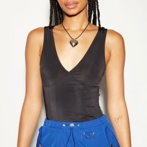 Deep V Neck Corset Contour Tank